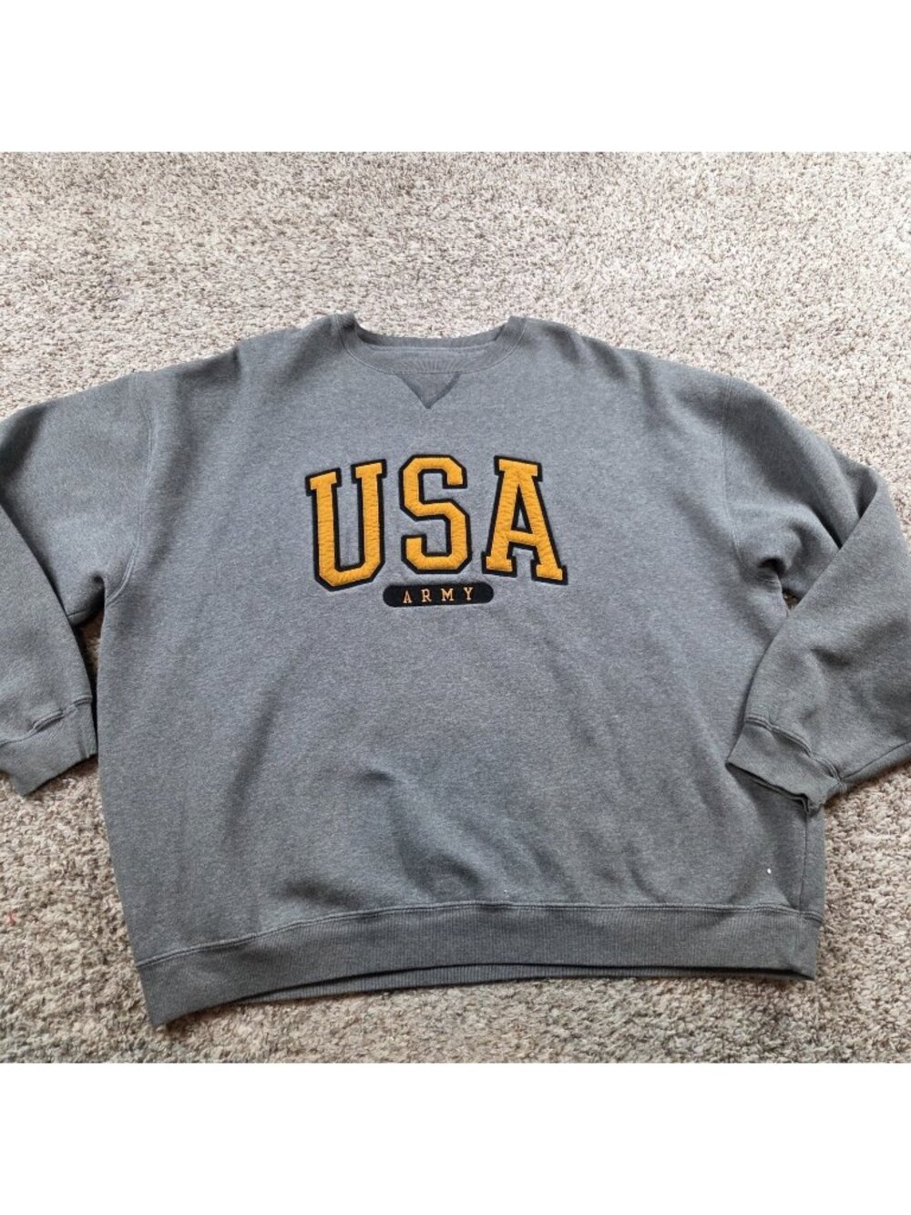 VTG ARMY Sweatshirt Adult 2XL Gray Gear For Sports Embroidered Gold